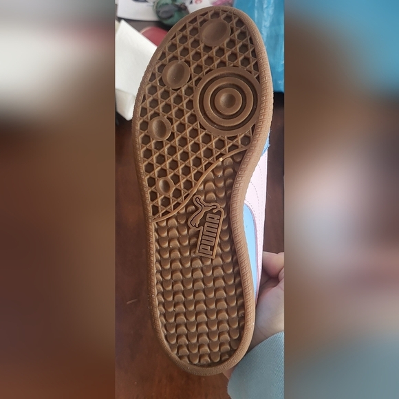 Puma Palermo Womens Blue Suede & Pink Trainers Sneakers Size 8 - Picture 5 of 8